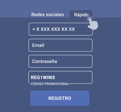 Registro rápido con teléfono y email